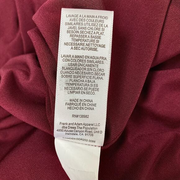 Dress The Population Camden Mermaid Hem Evening Gown – Burgundy, XL - Picture 8 of 12